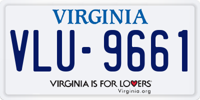 VA license plate VLU9661