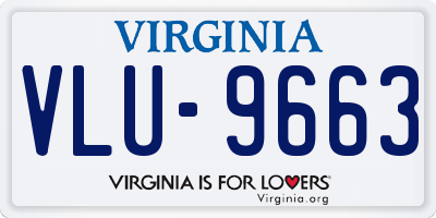 VA license plate VLU9663
