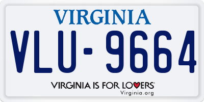 VA license plate VLU9664
