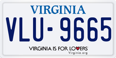VA license plate VLU9665
