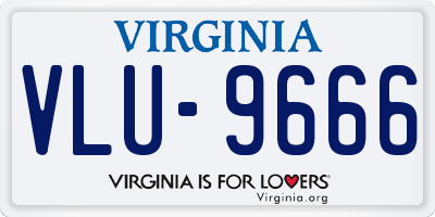 VA license plate VLU9666