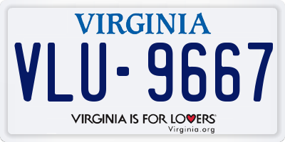 VA license plate VLU9667