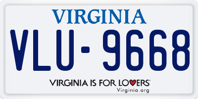 VA license plate VLU9668