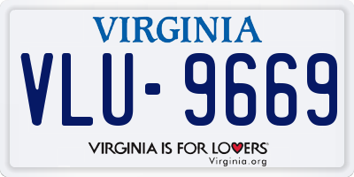 VA license plate VLU9669