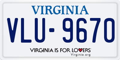 VA license plate VLU9670