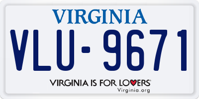 VA license plate VLU9671