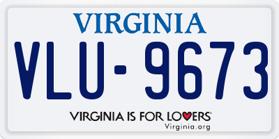 VA license plate VLU9673