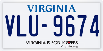 VA license plate VLU9674