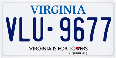 VA license plate VLU9677