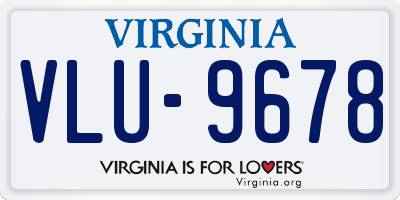 VA license plate VLU9678