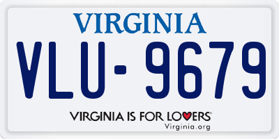 VA license plate VLU9679