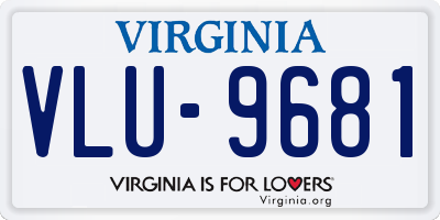 VA license plate VLU9681