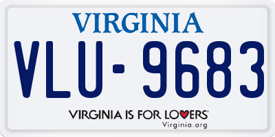 VA license plate VLU9683