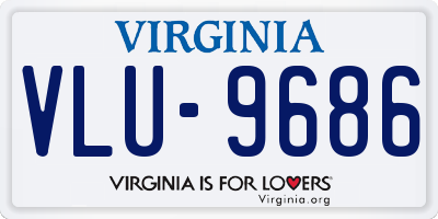 VA license plate VLU9686