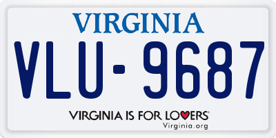 VA license plate VLU9687