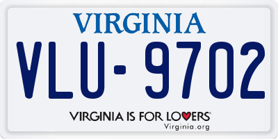 VA license plate VLU9702