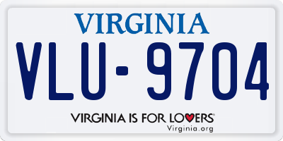 VA license plate VLU9704