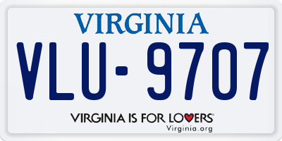 VA license plate VLU9707