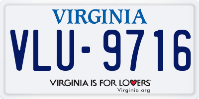 VA license plate VLU9716