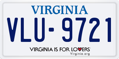 VA license plate VLU9721