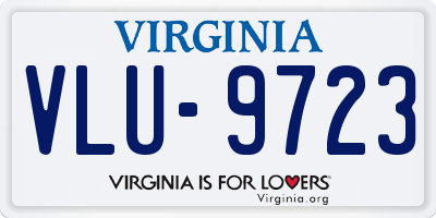 VA license plate VLU9723