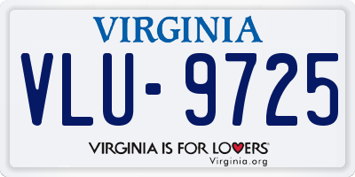 VA license plate VLU9725