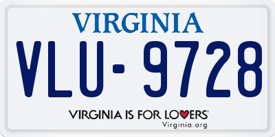 VA license plate VLU9728