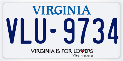 VA license plate VLU9734