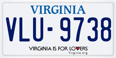VA license plate VLU9738