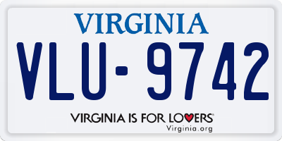 VA license plate VLU9742