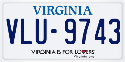 VA license plate VLU9743