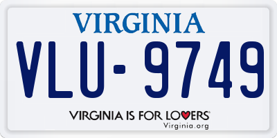 VA license plate VLU9749