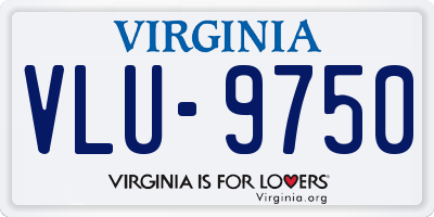 VA license plate VLU9750