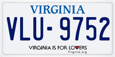 VA license plate VLU9752