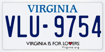 VA license plate VLU9754