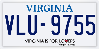 VA license plate VLU9755