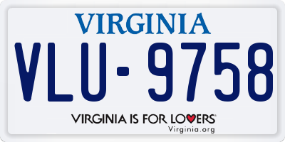 VA license plate VLU9758