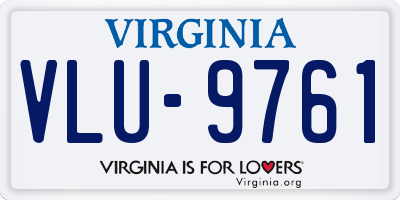 VA license plate VLU9761