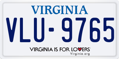 VA license plate VLU9765