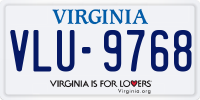 VA license plate VLU9768