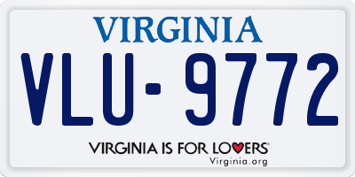 VA license plate VLU9772