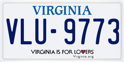 VA license plate VLU9773