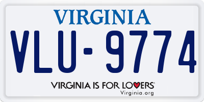 VA license plate VLU9774