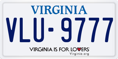 VA license plate VLU9777