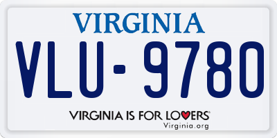 VA license plate VLU9780