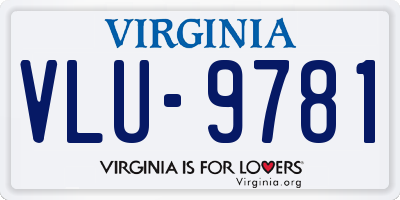 VA license plate VLU9781