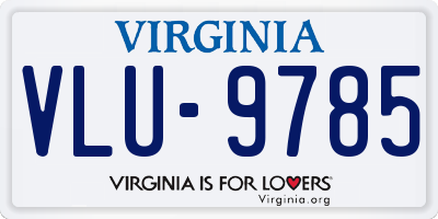 VA license plate VLU9785