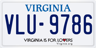 VA license plate VLU9786