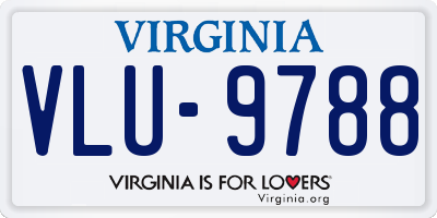 VA license plate VLU9788