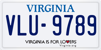 VA license plate VLU9789